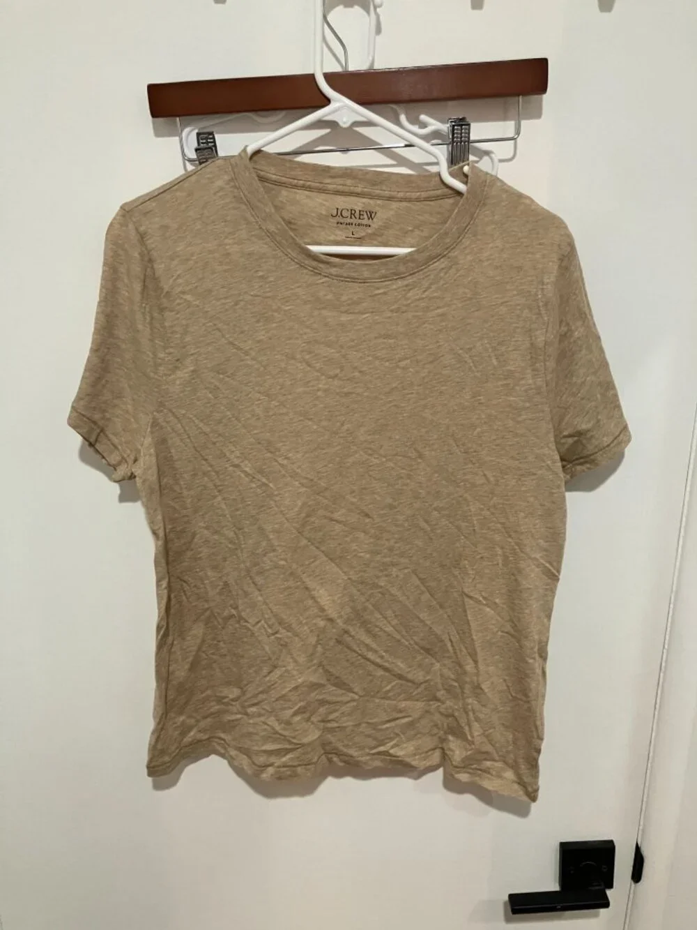 J.Crew Vintage Cotton Crewneck T-Shirt Tan Heather Camel Beige L